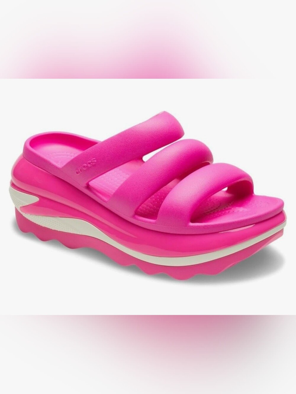 💗 Crocs MEGA CRUSH Triple Band Slide Sandals - Pink Crush NWOT - Picture 13 of 14